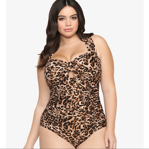 Torrid Leopard Peekaboo One-piece Swimsuit size 3